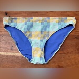 NWT Aerie Full Coverage Bikini Bottom in Patchwork Blue - Size L